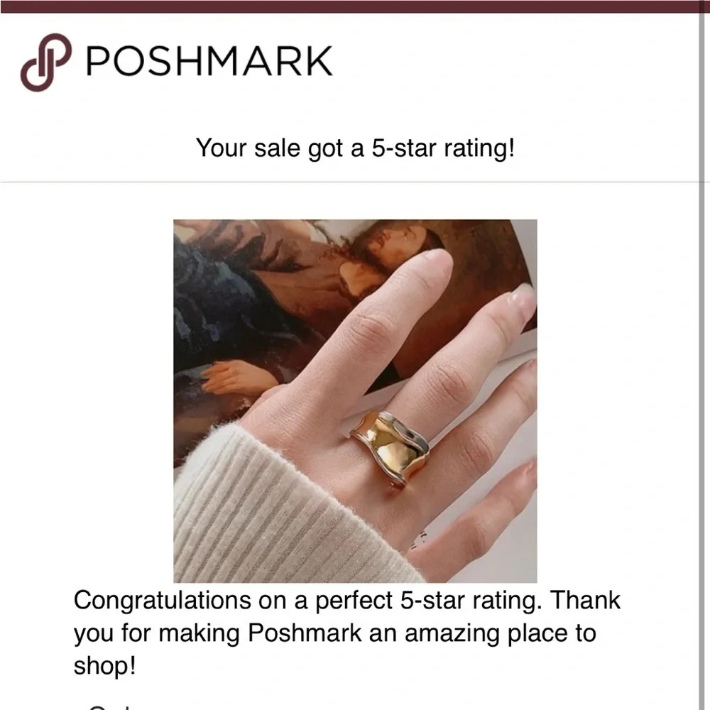 New Gold & 925 Sterling Silver Unique Wide Band Ring